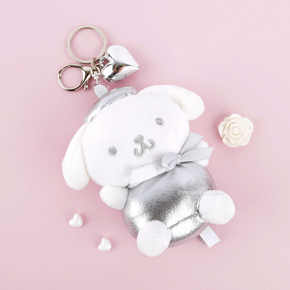 Sanrio Silver Heart 5" Keyring Pompompurin