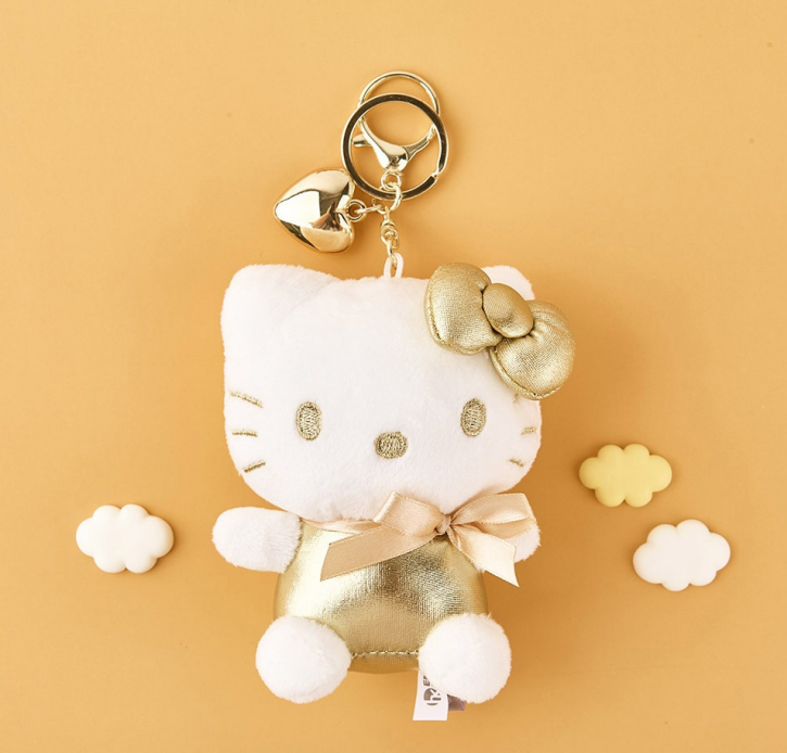 Sanrio Gold Heart 5" Keyring Hello Kitty
