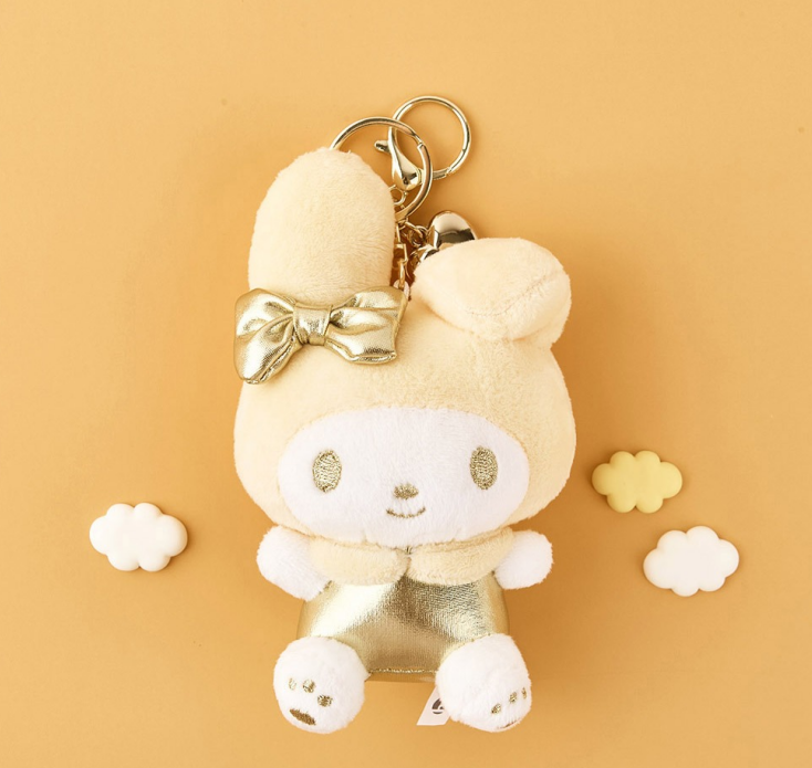 Sanrio Gold Heart 5" Keyring My Melody