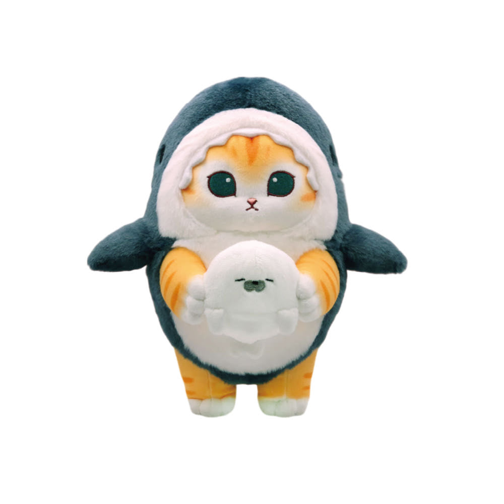 Mofusand 10" Orange Tabby Blue Shark Costume