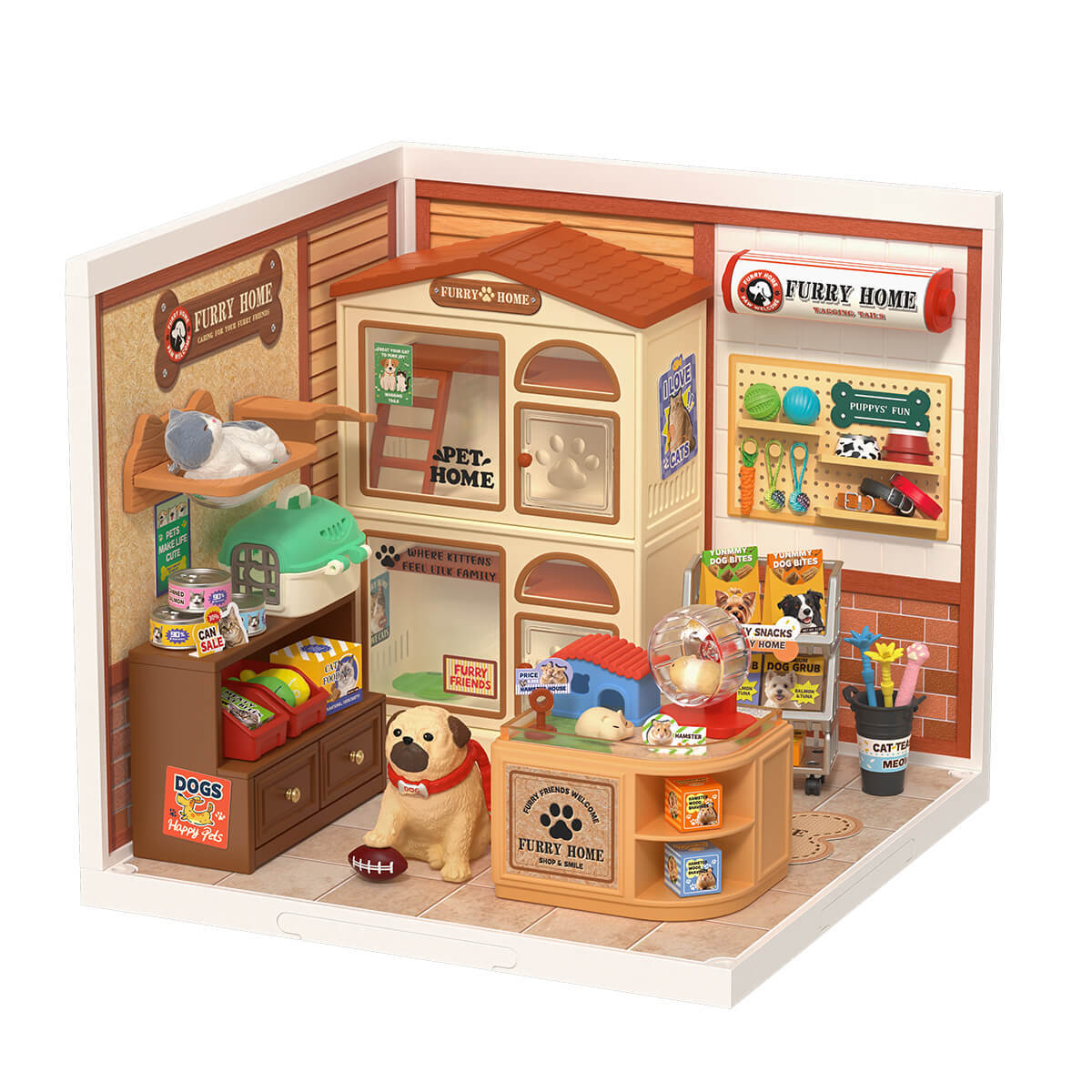 Rolife DIY House Super Store Series DW027 Furry Friends Home