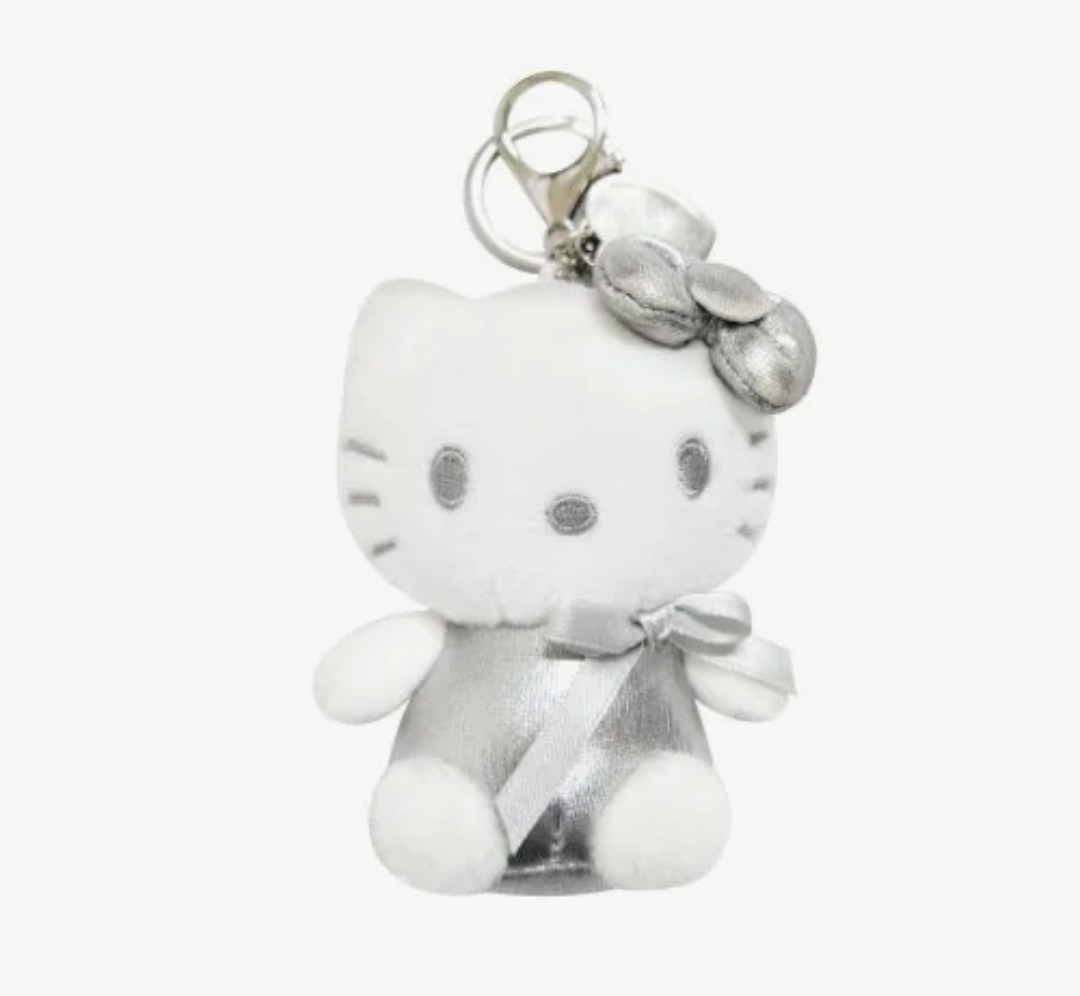 Sanrio Silver Heart 3" Keyring Hello Kitty