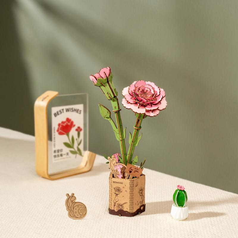 Rolife Rowood Flower Series TW051 Pink Carnation