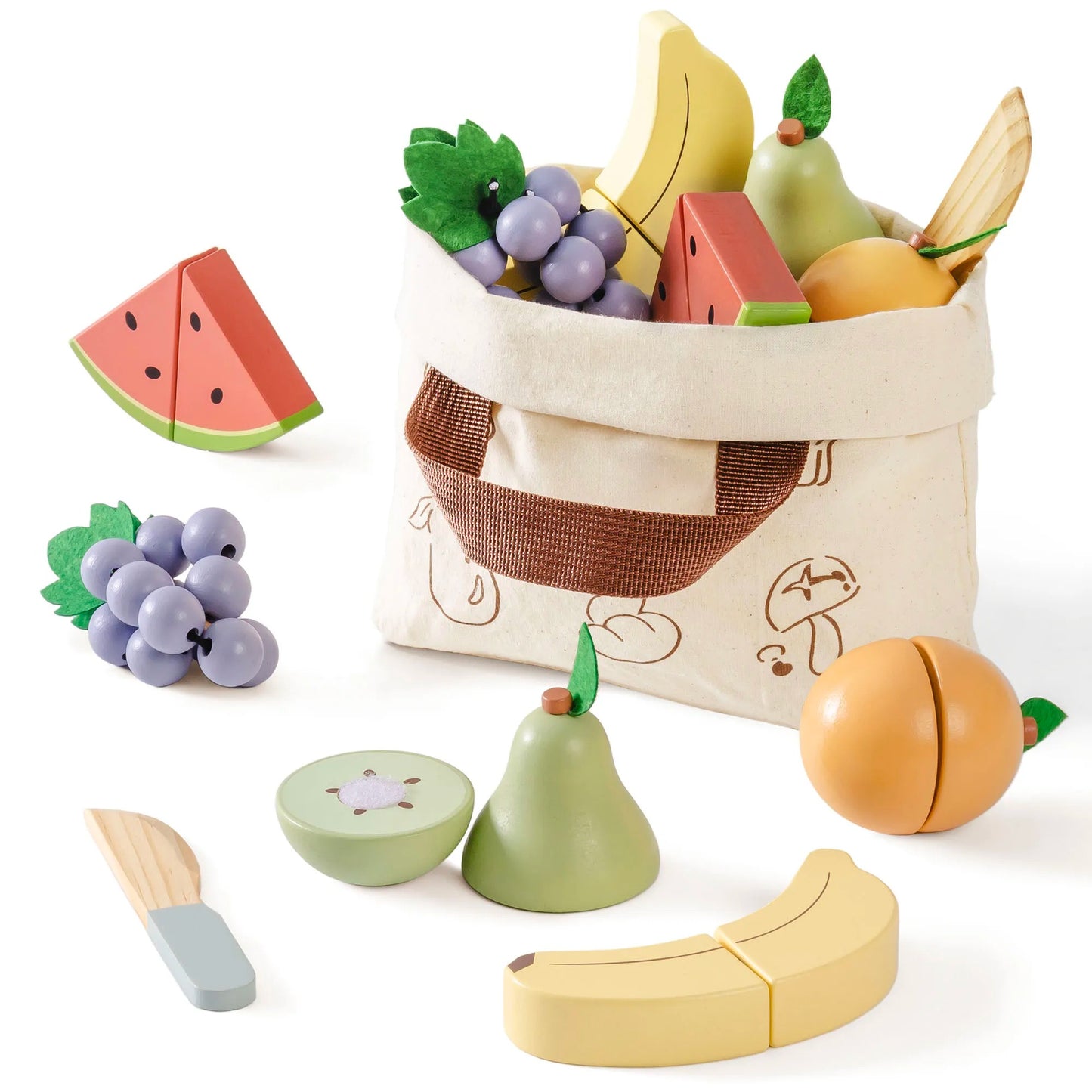 Robud WCF43 Wooden Cutting Food Playset-Fruit