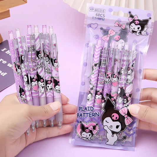 Sanrio Kuromi Plaid Pattern Pen Set