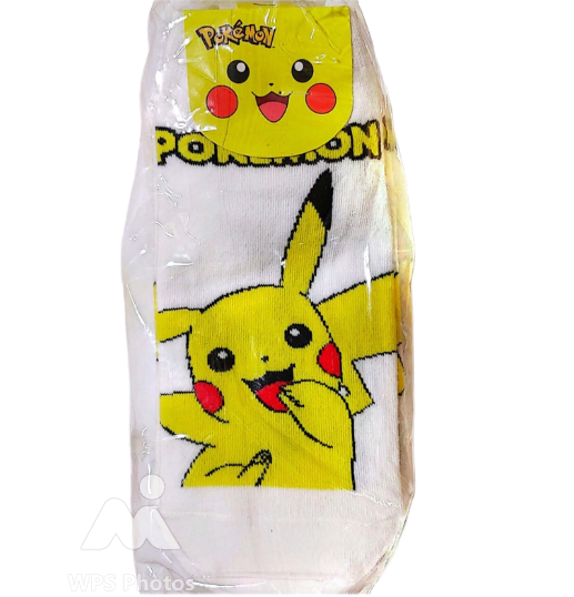 Pokemon Socks - Pikachu, White (10/1)