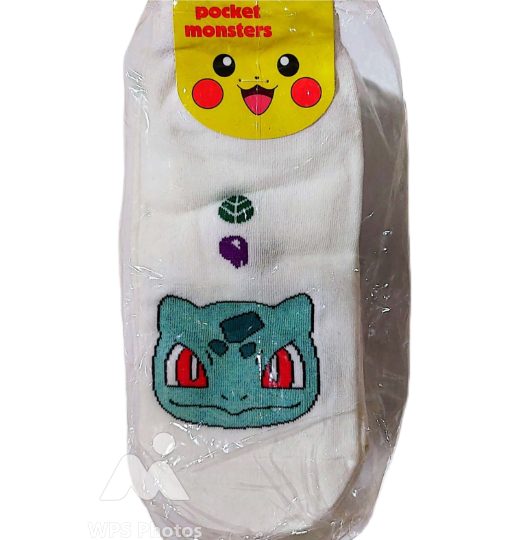 Pokemon Socks - Bulbasaur, White (10/1)