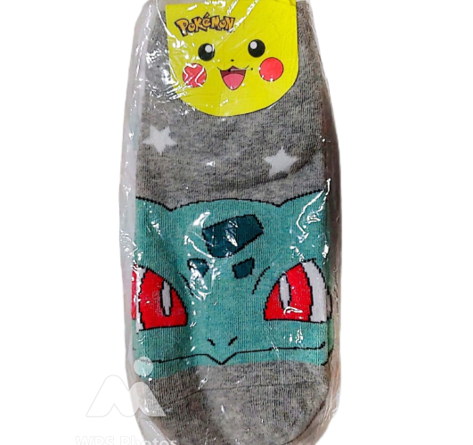 Pokemon Socks - Bulbasaur, Grey (10/1)