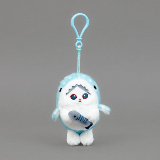 Mofusand Baby Blue Shark Meow 4" Key Clip