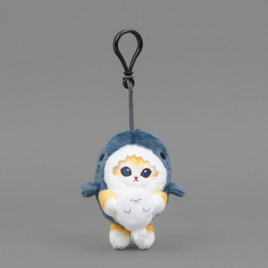 Mofusand Deep Blue Shark Meow 4" Key Clip