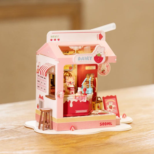 Rolife DIY House Mini Series DS034 Strawberry Milk Box