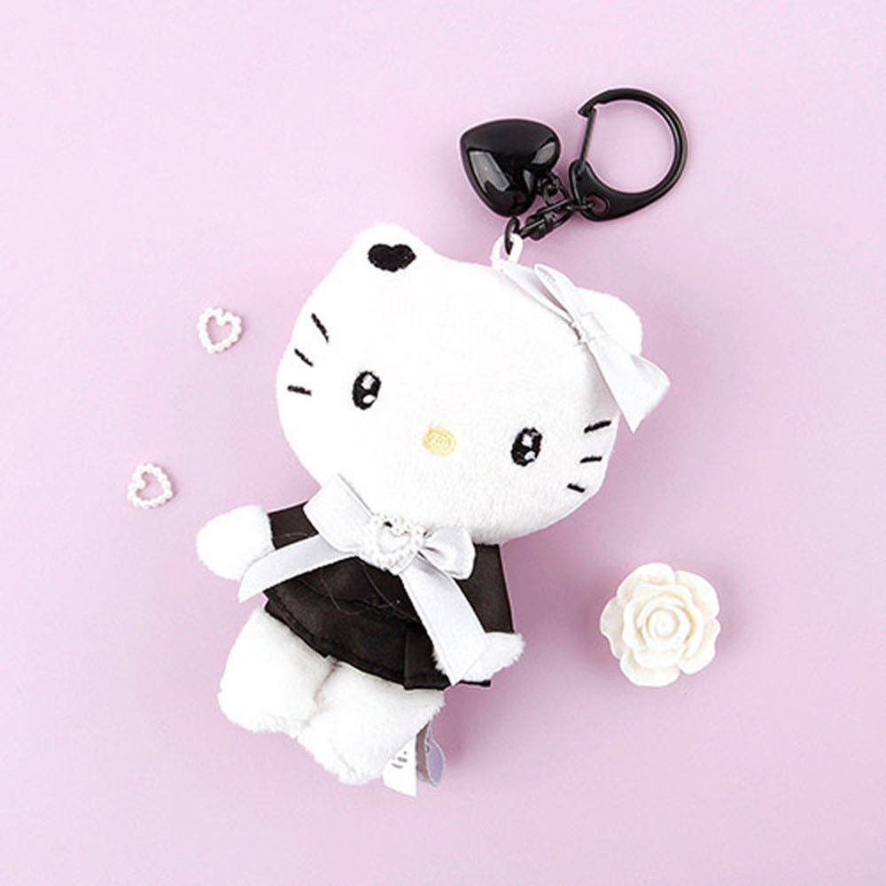 Sanrio Black Heart 3" Keyring Hello Kitty